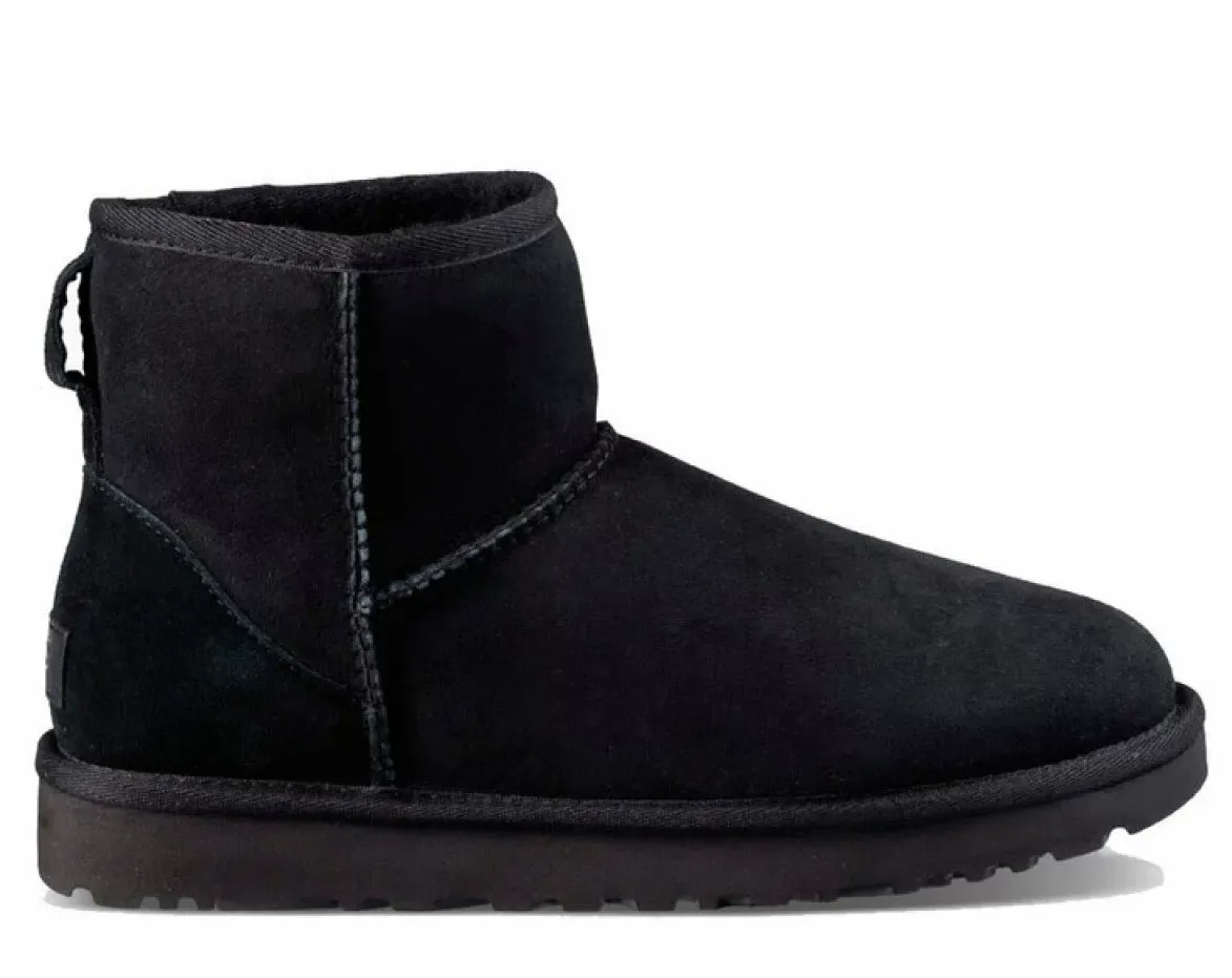 UGG Classic Mini II Black — угги мужские классика, цвет чёрный